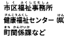 市区福祉事務所　健康福祉センター（県）　町関係課など
